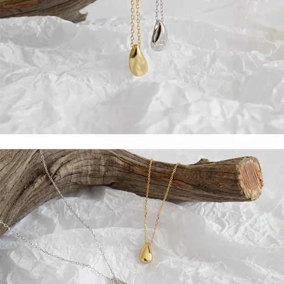 NEW Water Drop Necklace | 18k Gold Vermeil Over Sterling Silver - Picture 13 of 14